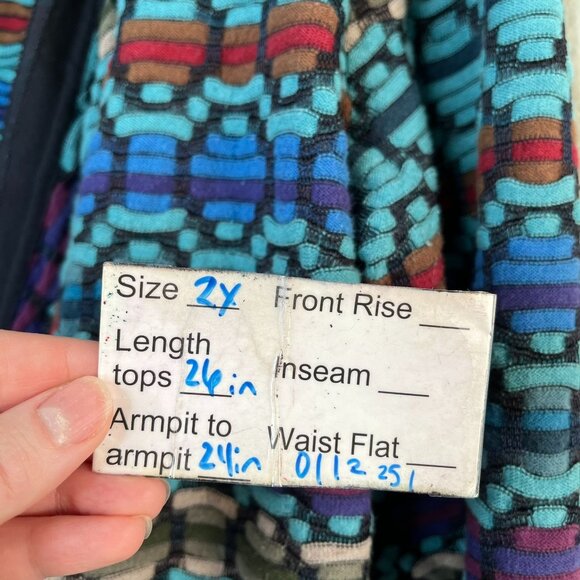 Nic + Zoe Womens Multicolor Knit Draped maximalist Cardigan Jacket Size 2X - Picture 11 of 12